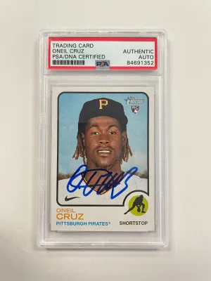 ONeil Cruz Autographed 2022 Topps Heritage Rookie Slabbed Card #157  (PSA)
