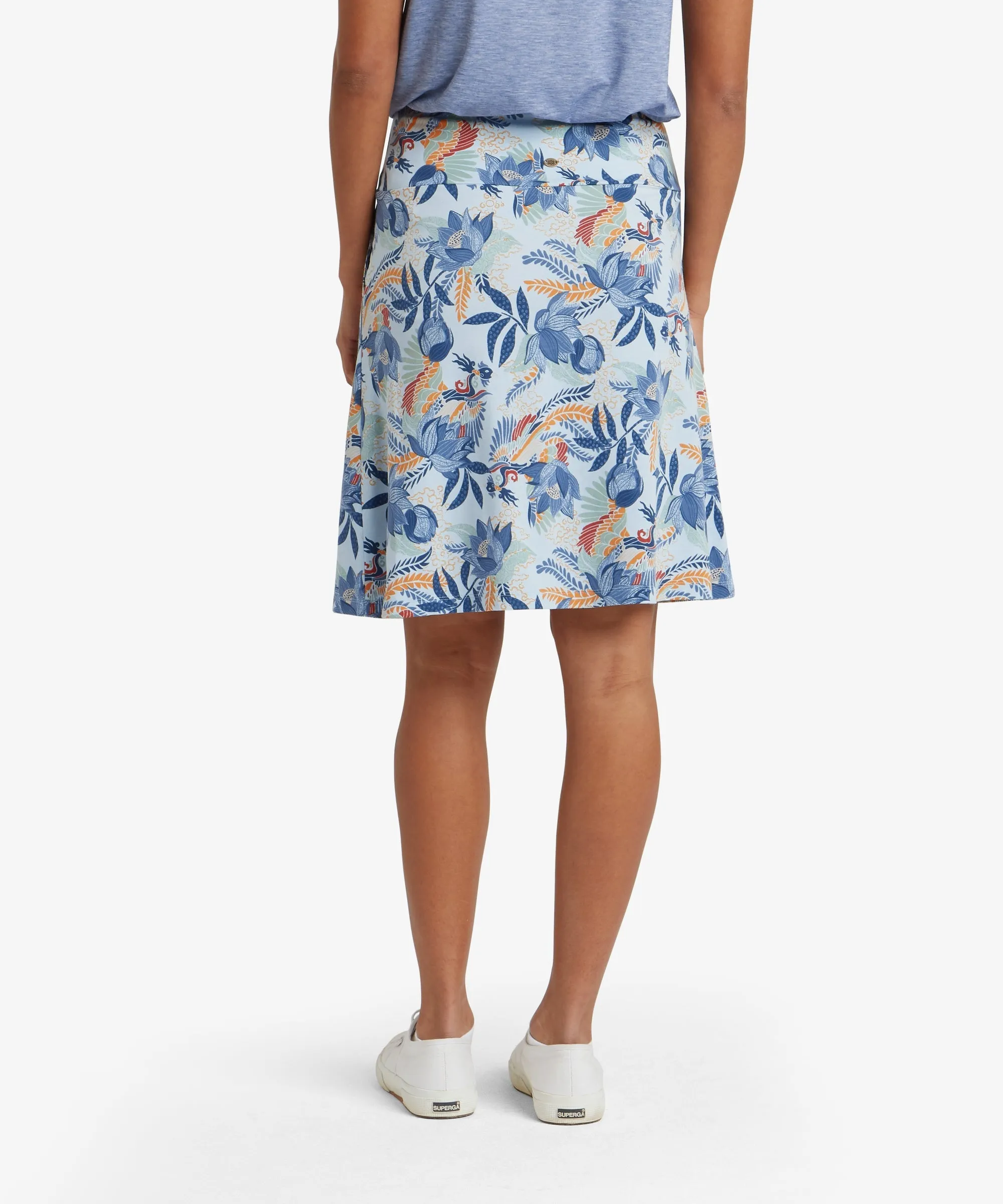 Padma Pull On Skirt - Seaport Blue Peacock