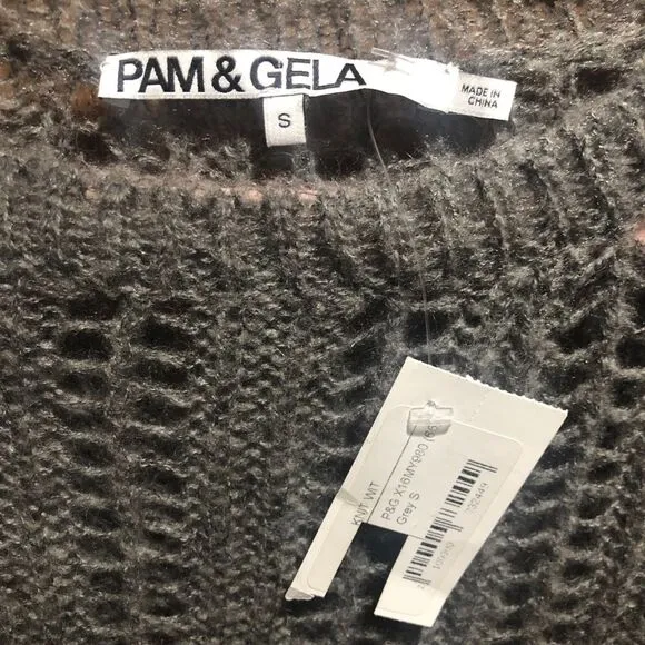 PAM &amp; GELA OPEN KNIT LAYERING TOP - S