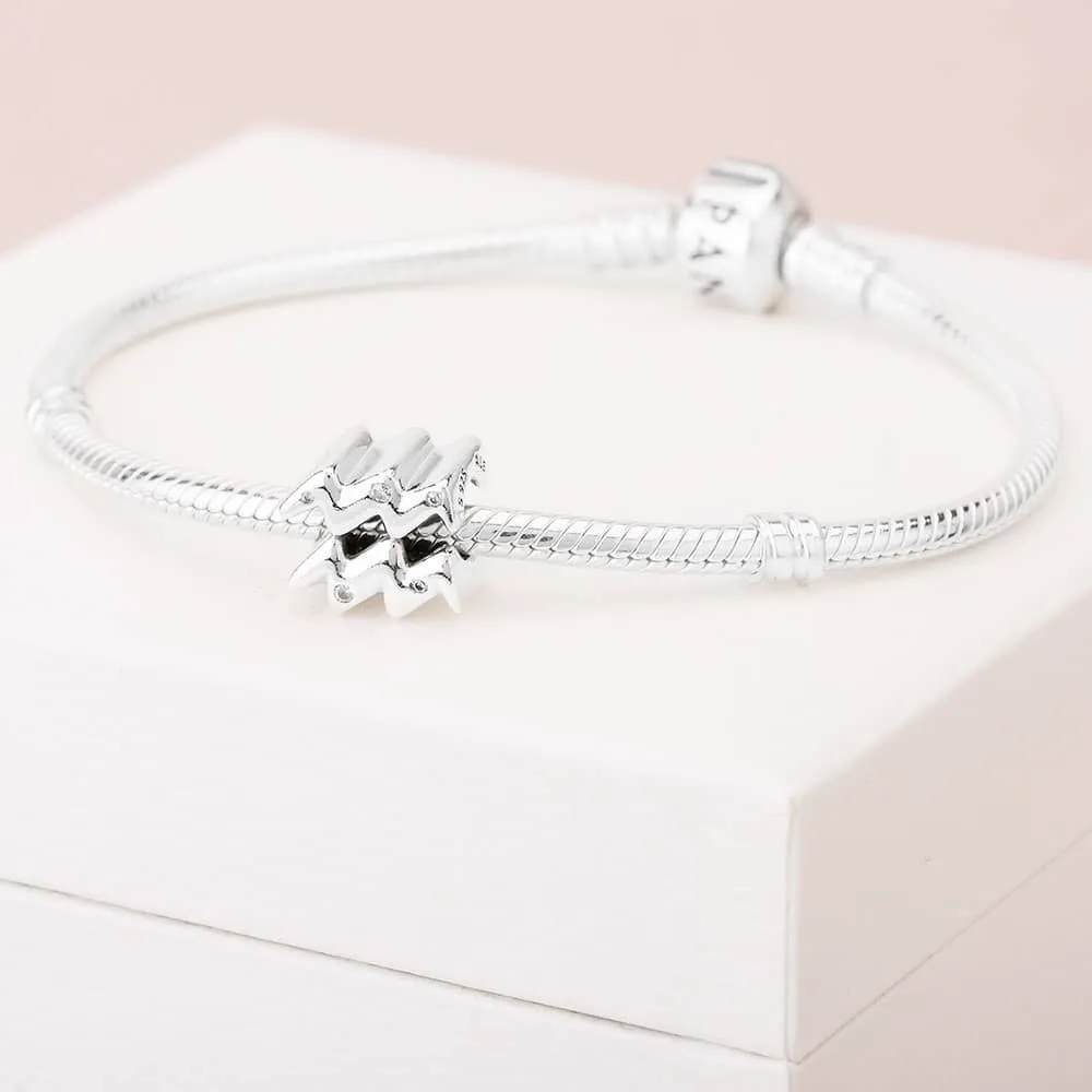 Pandora Sparkling Aquarius Zodiac Birthday Charm
