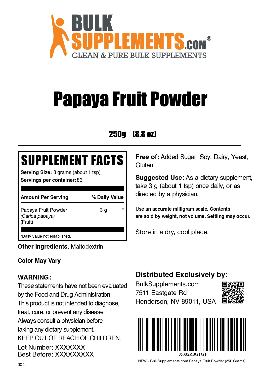 Papaya Fruit Powder