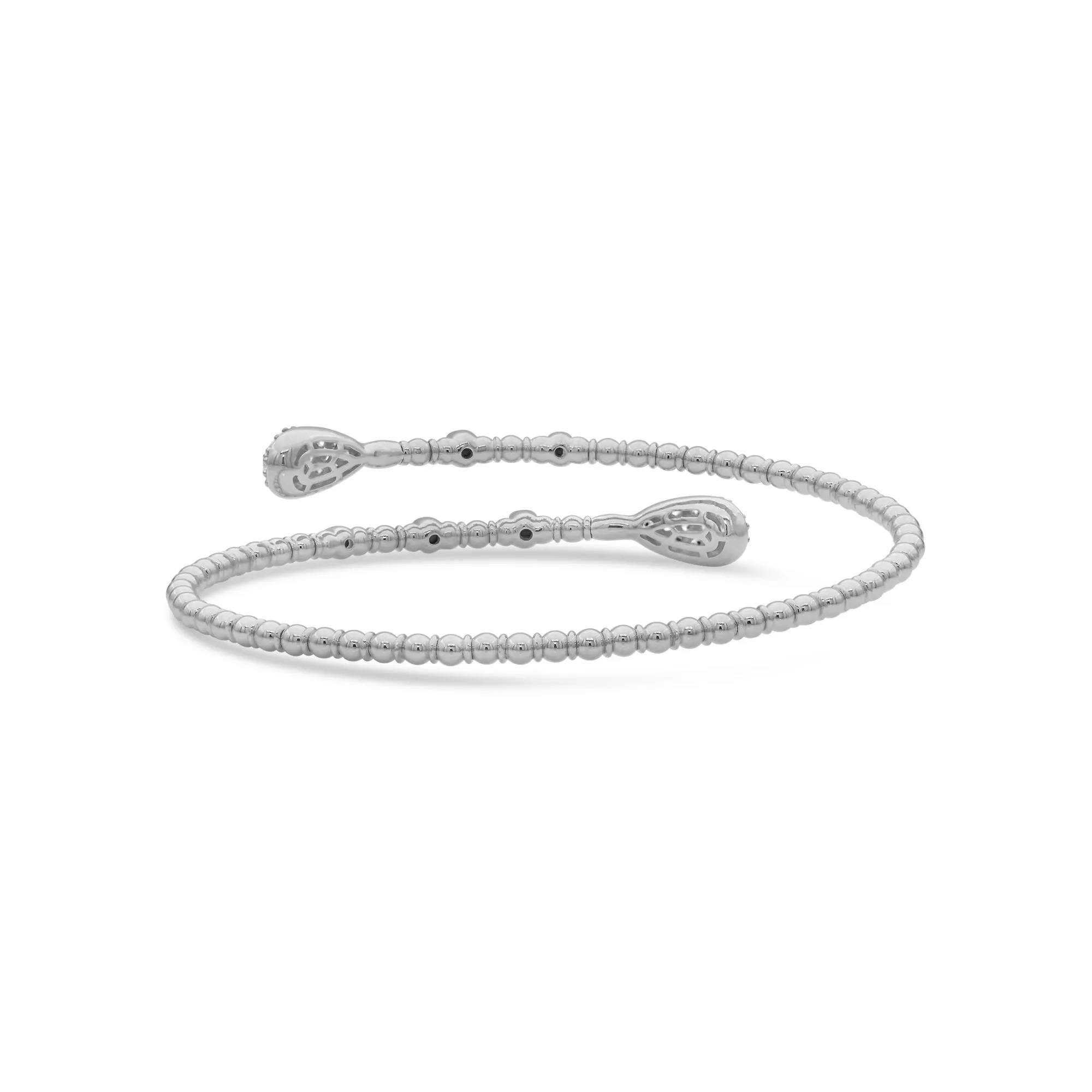 Pavé Pear Wrap Beaded Diamond Flex Bangle