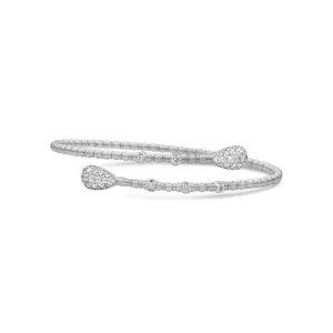 Pavé Pear Wrap Beaded Diamond Flex Bangle