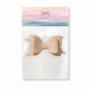 Peach Pebble Glitter Hair Bow
