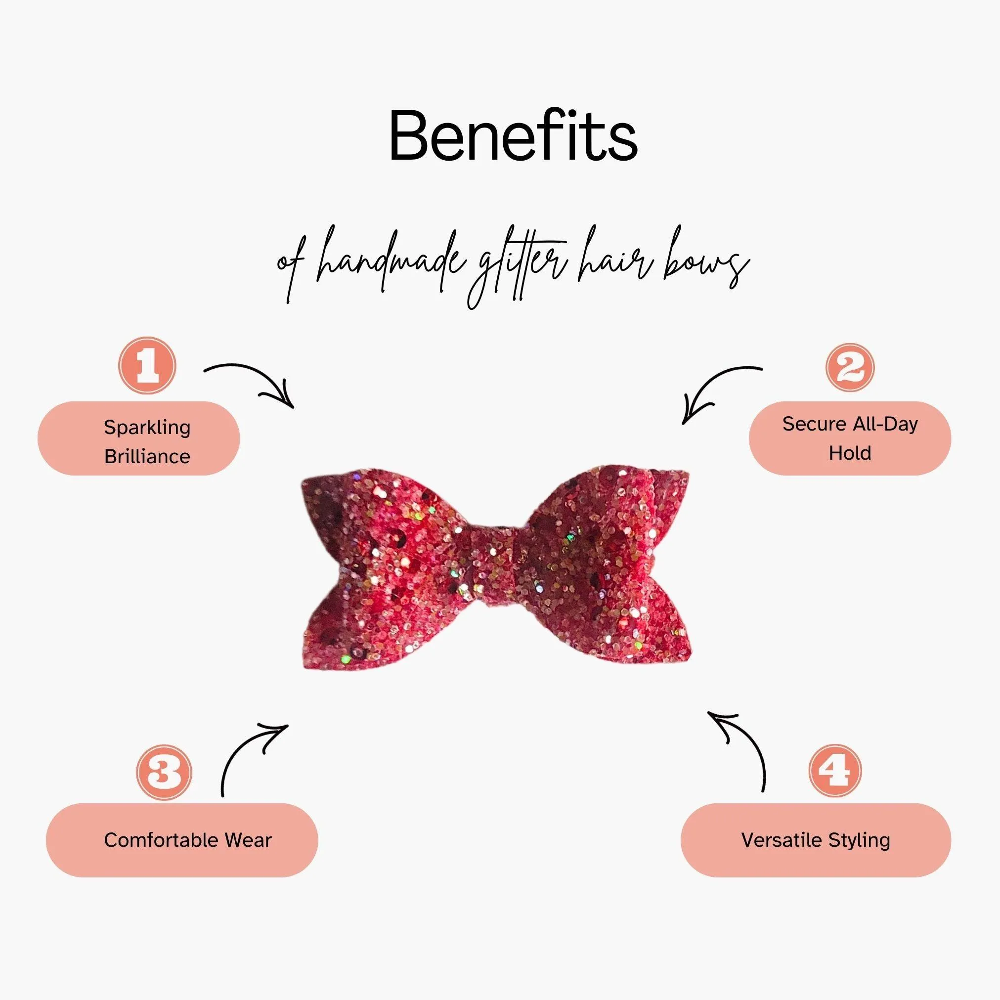 Peach Pebble Glitter Hair Bow