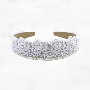 Pearl and Flower Crown Bridal Headband