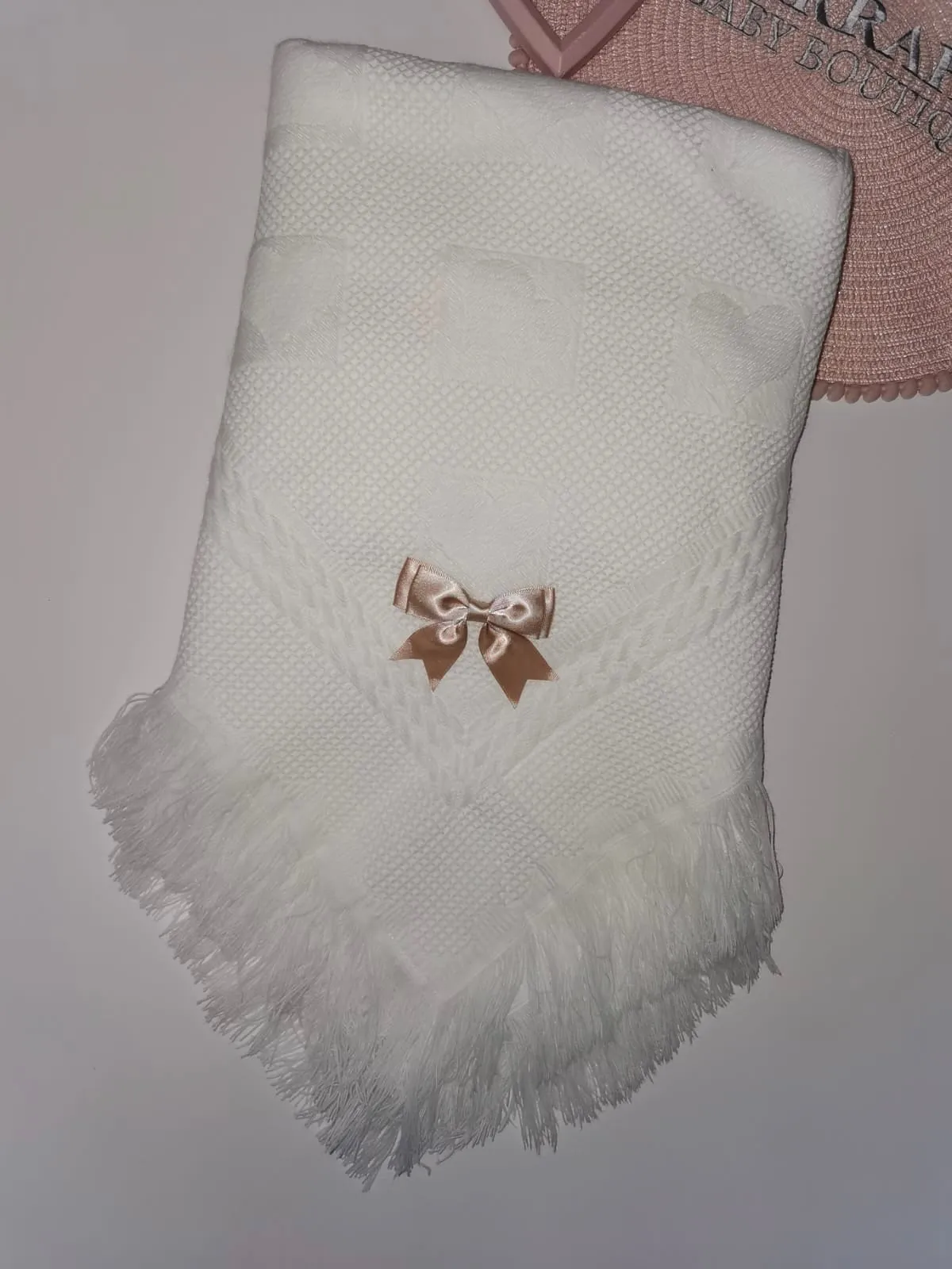 Personalised Traditional Shawl - First name & Bow