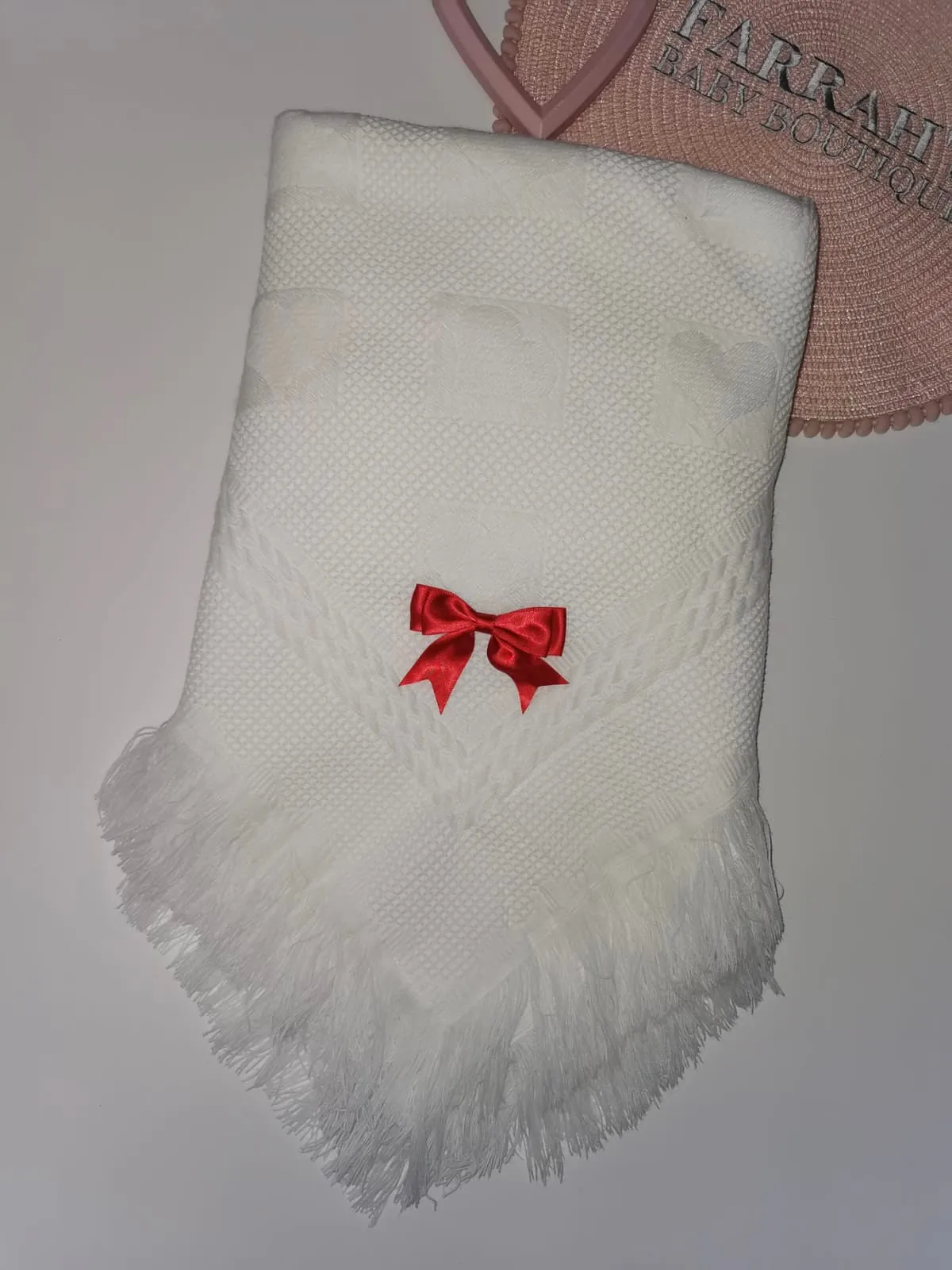 Personalised Traditional Shawl - First name & Bow