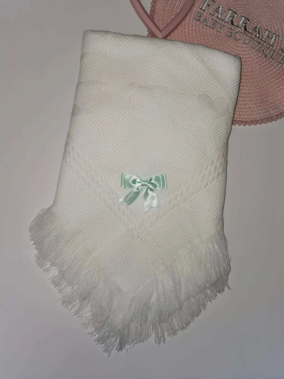 Personalised Traditional Shawl - First name & Bow
