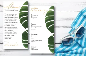 Personalized Wedding Welcome Letter & Itinerary - Palm