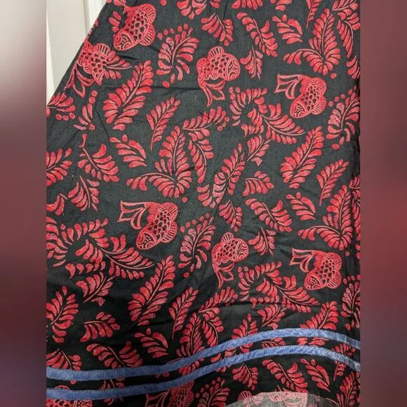 Peruvian Connection Hawaiian island print midi skirt pima cotton sz 8