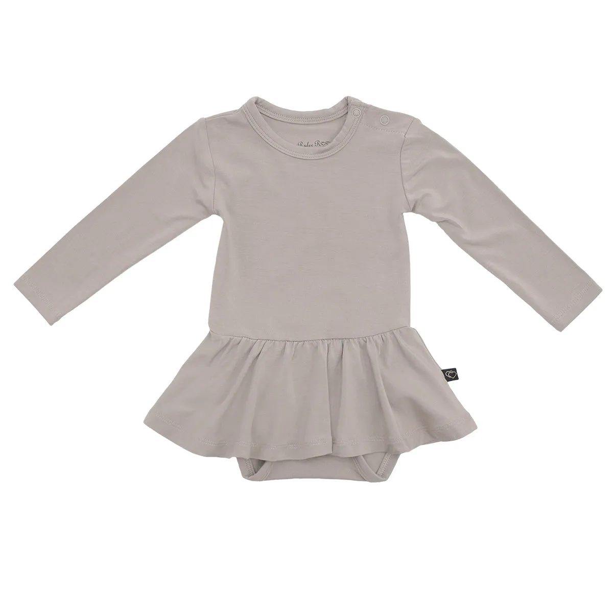 Pewter Long Sleeve Skirted Bodysuit