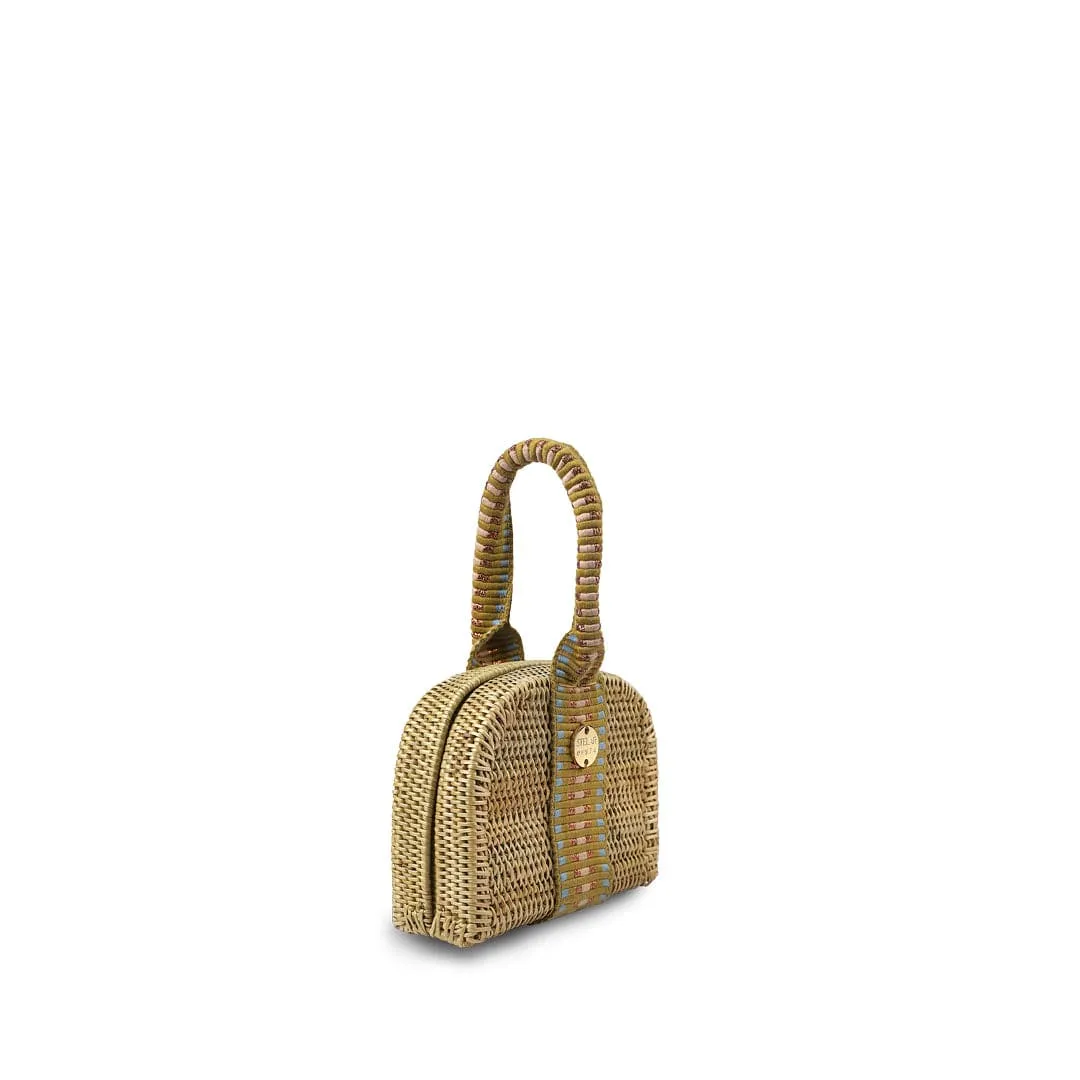 ⁠Pintu Handwoven Atta Vegan Bracelet Bag | Copper Stripe