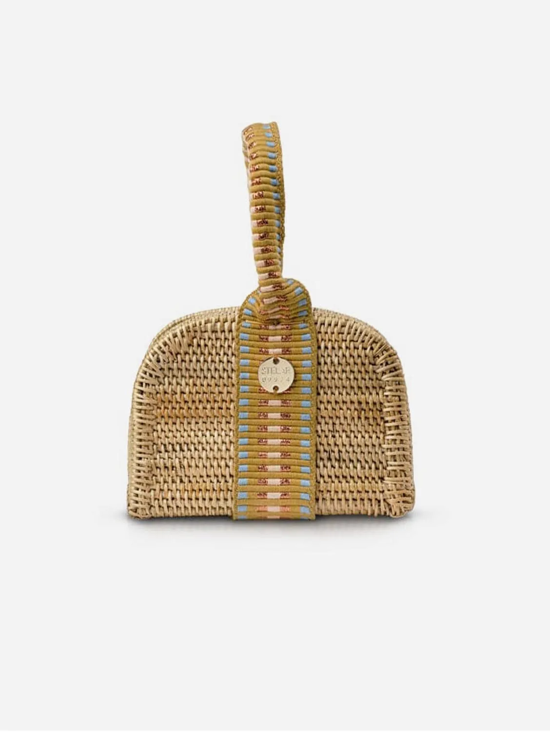 ⁠Pintu Handwoven Atta Vegan Bracelet Bag | Copper Stripe