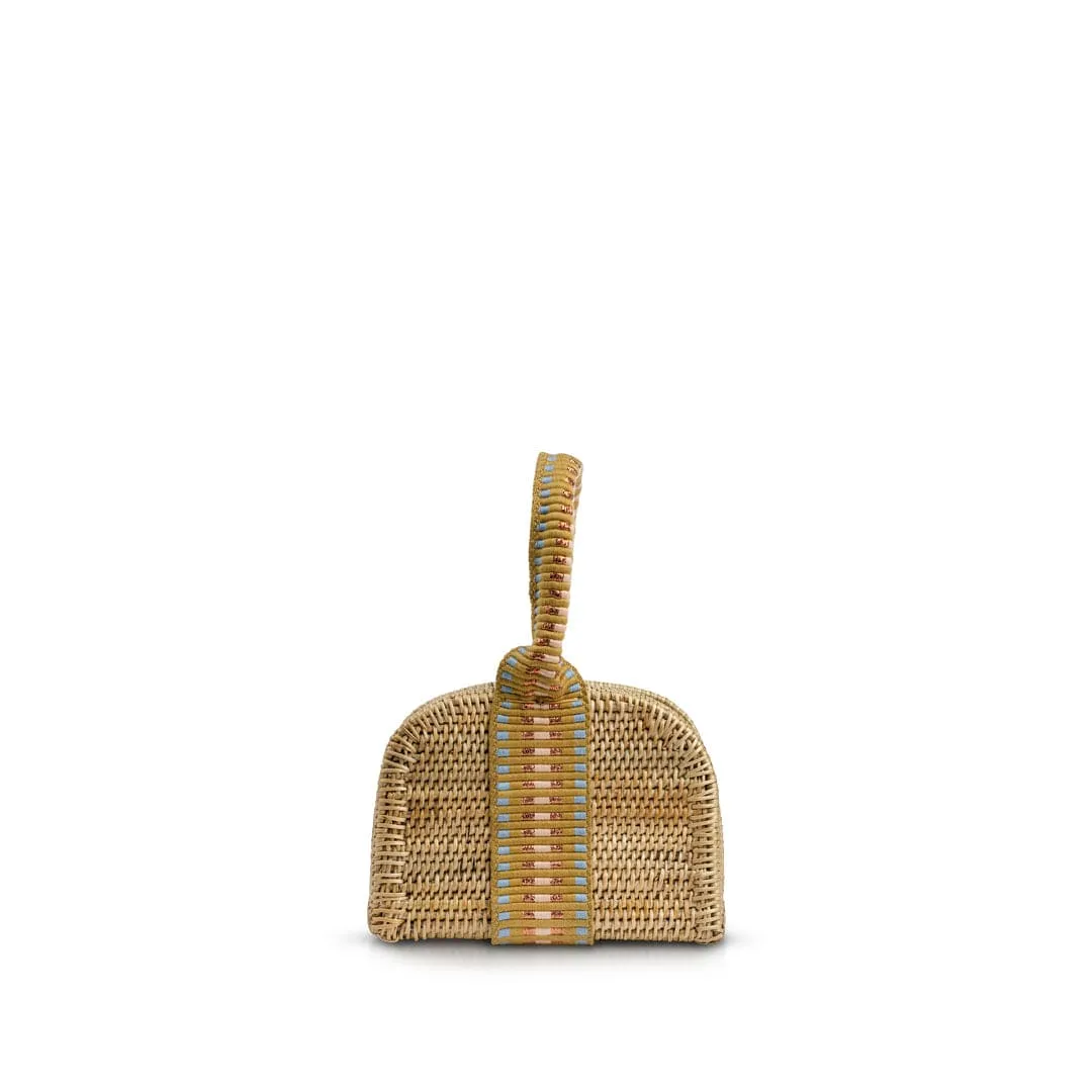⁠Pintu Handwoven Atta Vegan Bracelet Bag | Copper Stripe