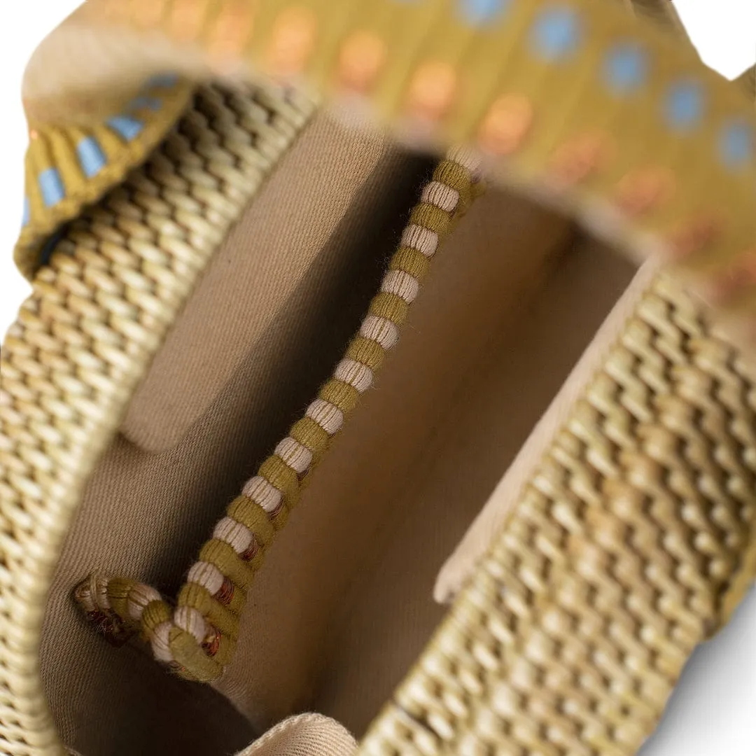 ⁠Pintu Handwoven Atta Vegan Bracelet Bag | Copper Stripe