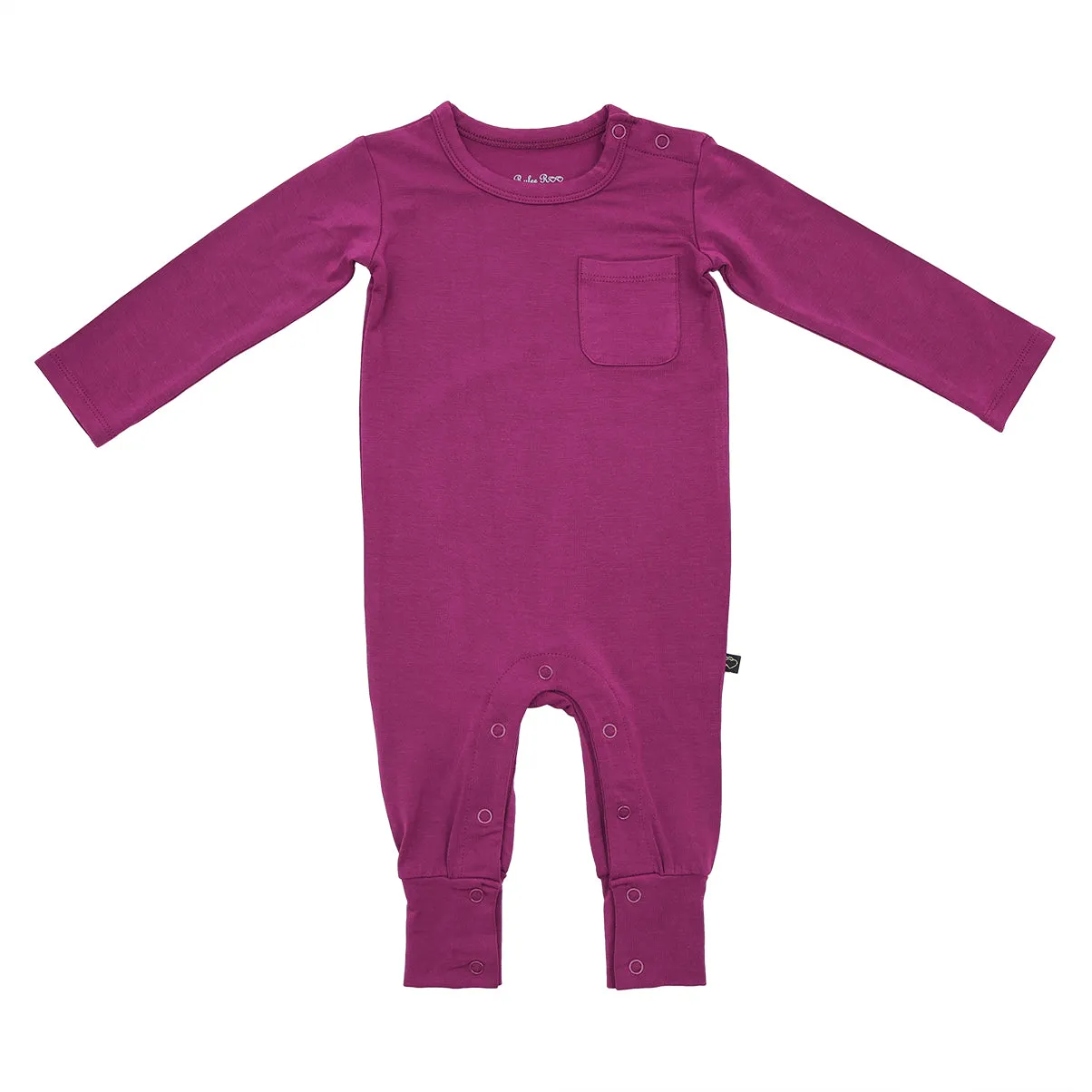 Plum Long Sleeve Pocket Romper