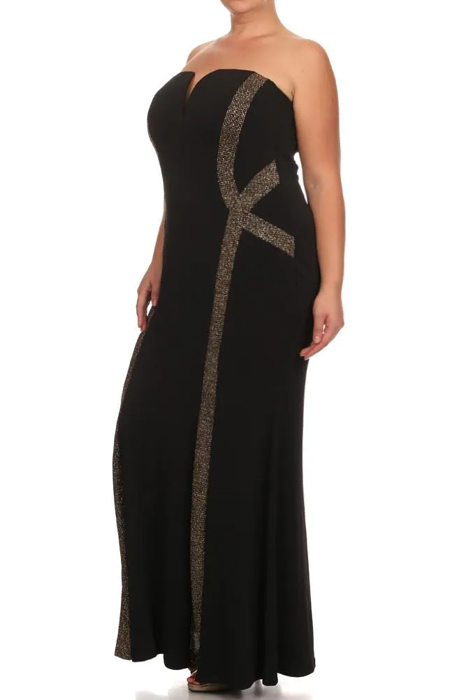 Plus Size Sparkling Cocktail Maxi Dress
