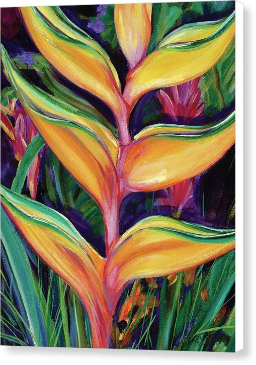 "Heliconia" Tropical Flower - Canvas Print