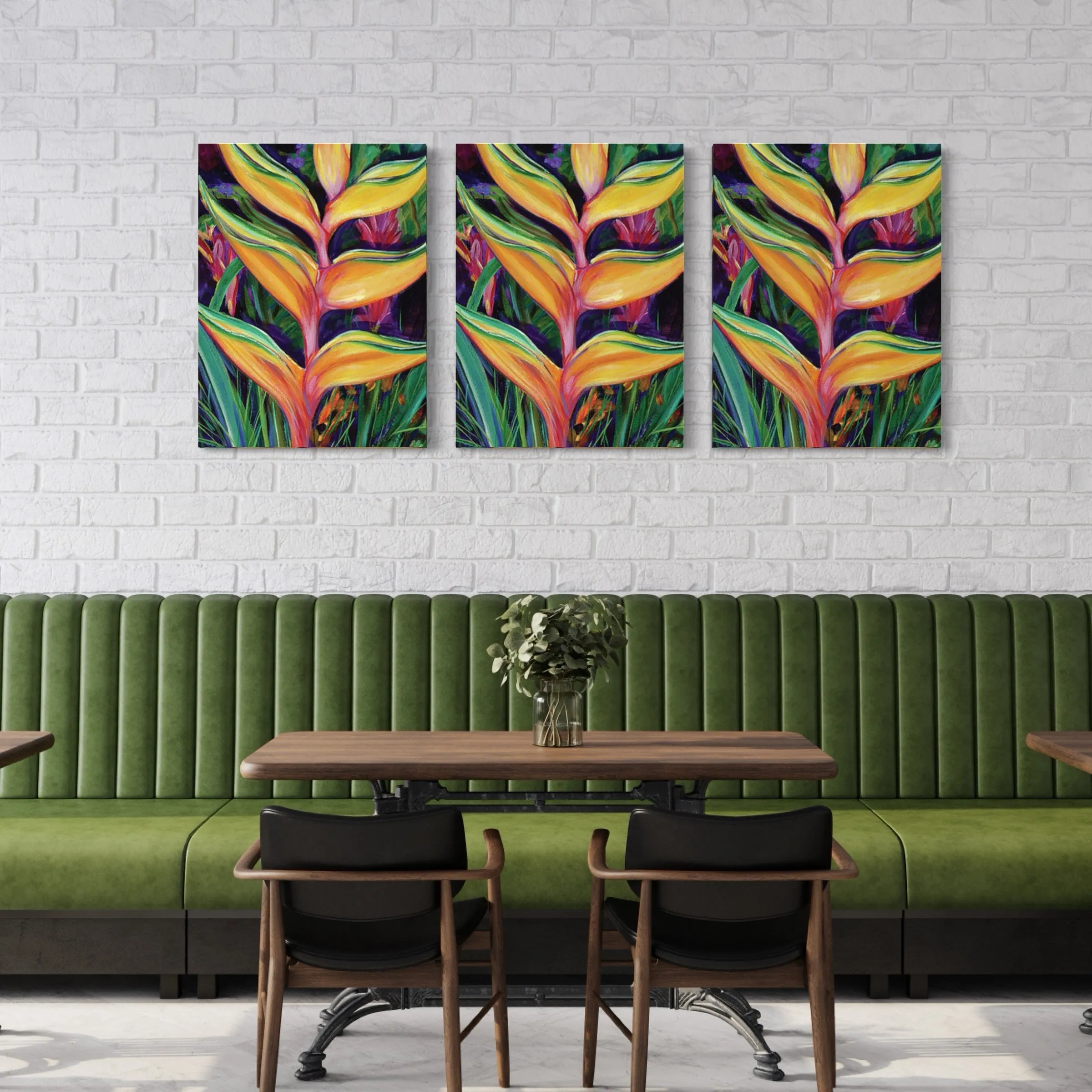 "Heliconia" Tropical Flower - Canvas Print