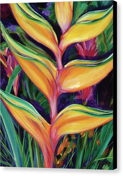 "Heliconia" Tropical Flower - Canvas Print