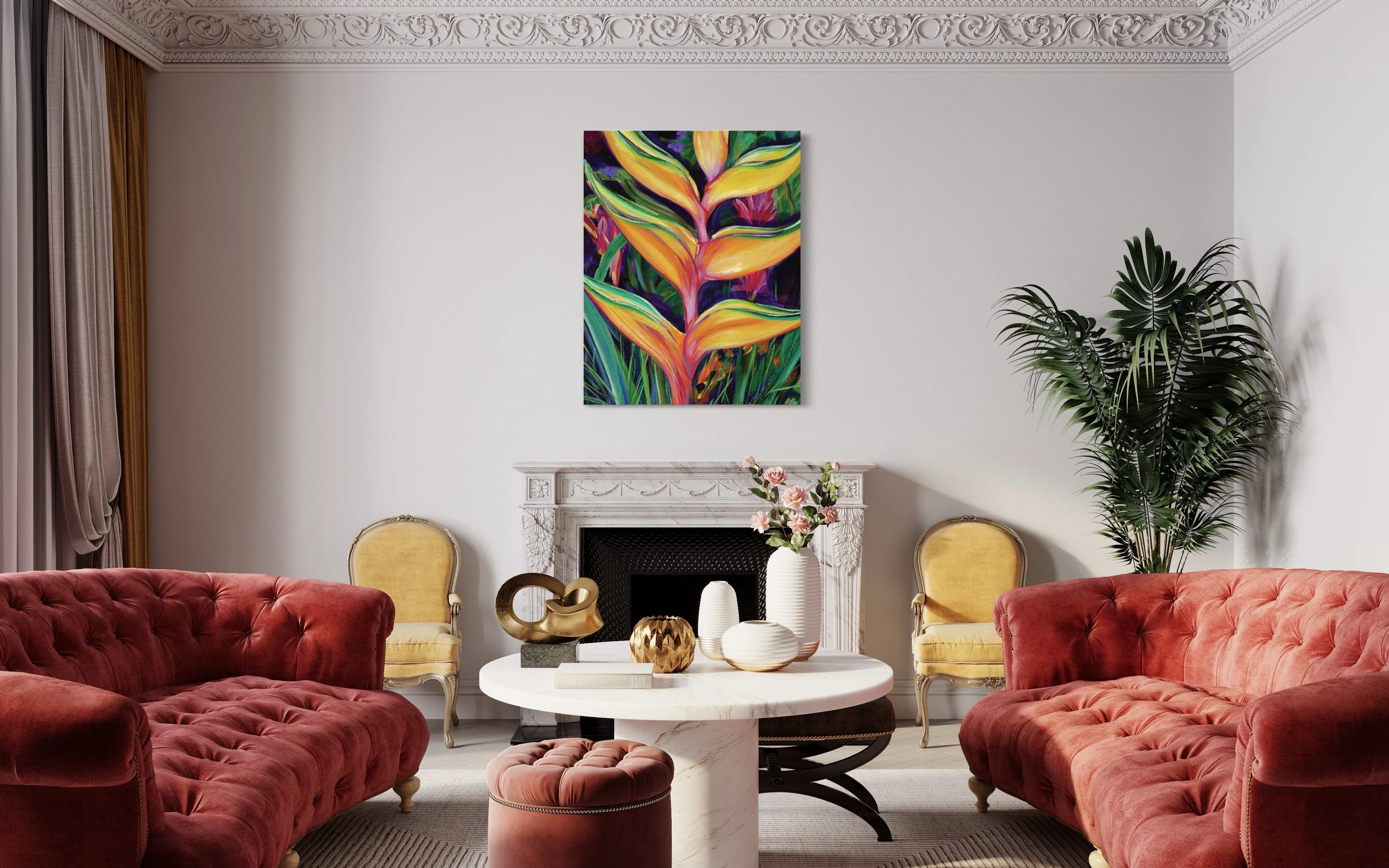 "Heliconia" Tropical Flower - Canvas Print