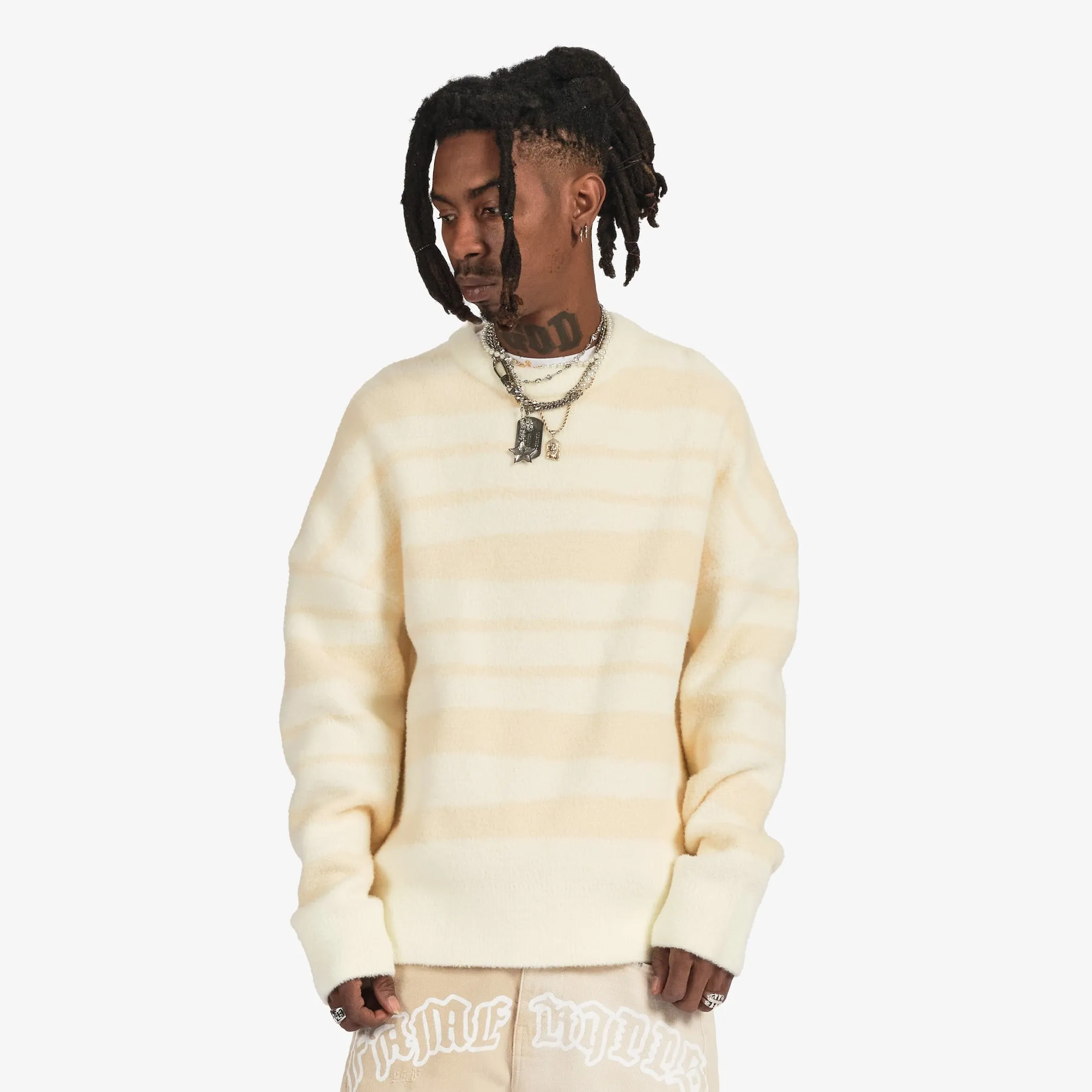 "Neve" Mohair Sweater (ivory/pearl)