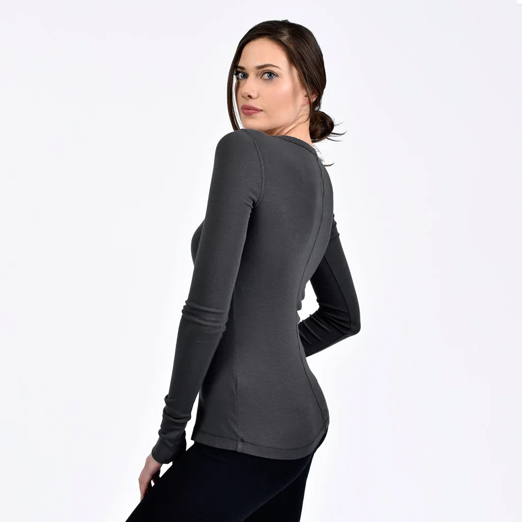 raw edge modern long sleeve