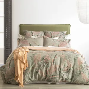 Renee Taylor 300 TC Cotton Reversible Quilt cover Set - Palm Cove Forest