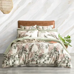 Renee Taylor 300 TC Cotton Reversible Quilt cover Set - Palm Cove Pearl
