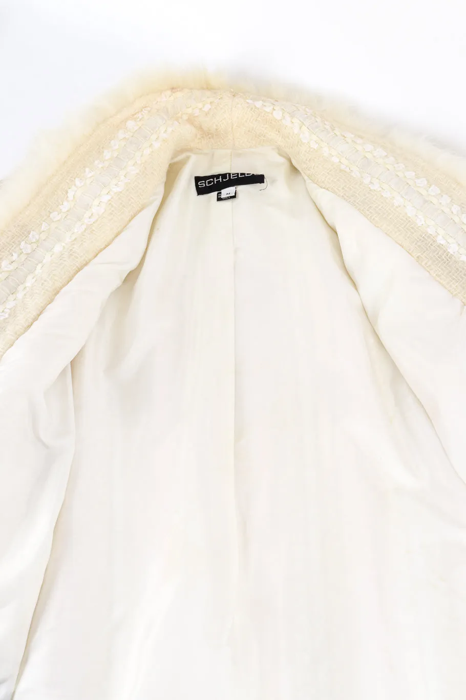 Ribbon Stripe Fur Coat