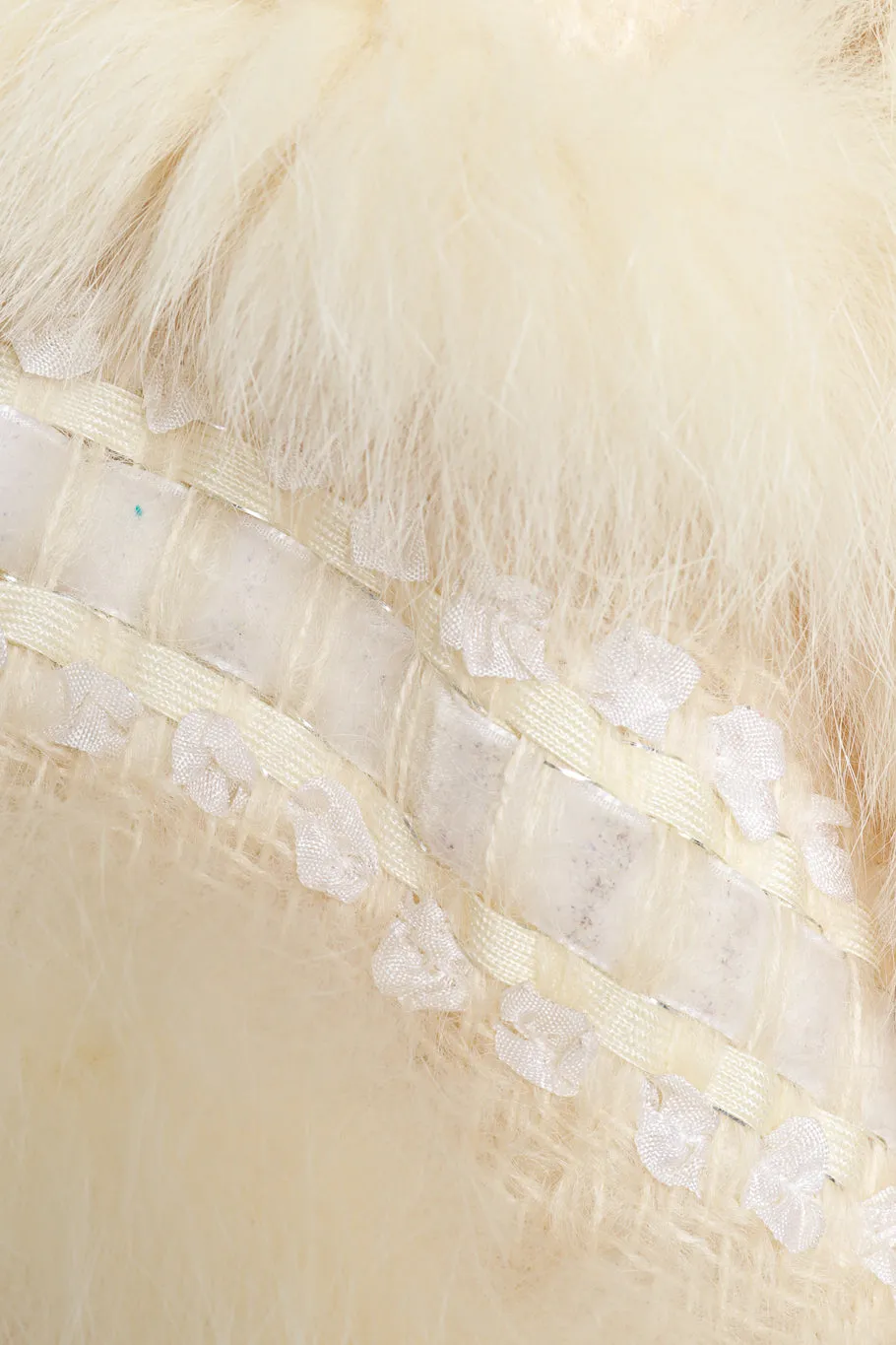 Ribbon Stripe Fur Coat