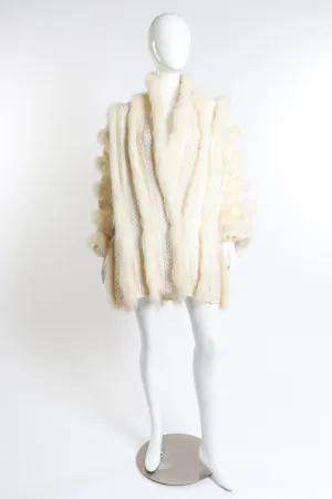 Ribbon Stripe Fur Coat