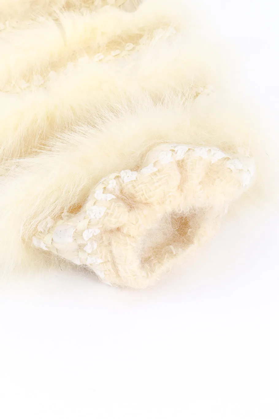 Ribbon Stripe Fur Coat