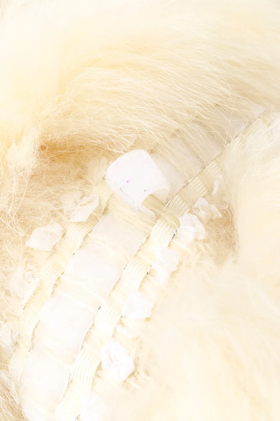 Ribbon Stripe Fur Coat