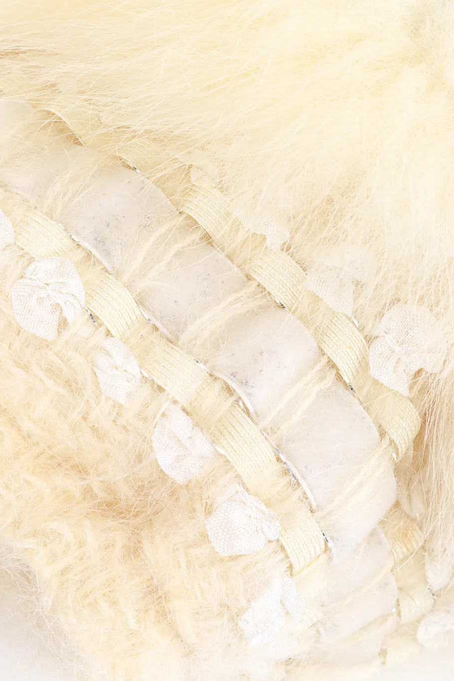 Ribbon Stripe Fur Coat