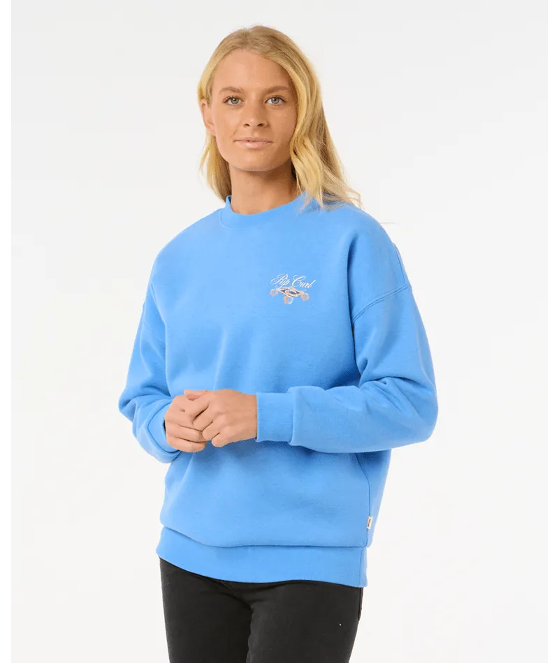 RIP CURL HIBISCUS DIAMOND HERITAGE CREW - BLUE