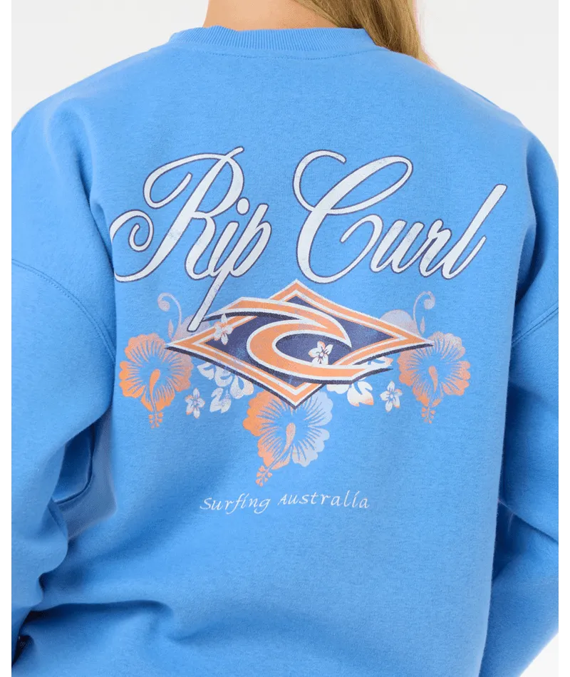 RIP CURL HIBISCUS DIAMOND HERITAGE CREW - BLUE