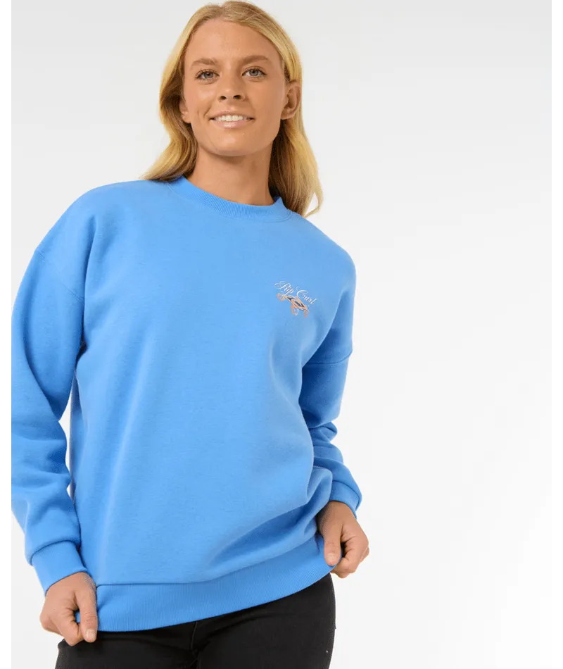 RIP CURL HIBISCUS DIAMOND HERITAGE CREW - BLUE