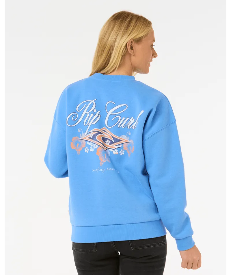 RIP CURL HIBISCUS DIAMOND HERITAGE CREW - BLUE