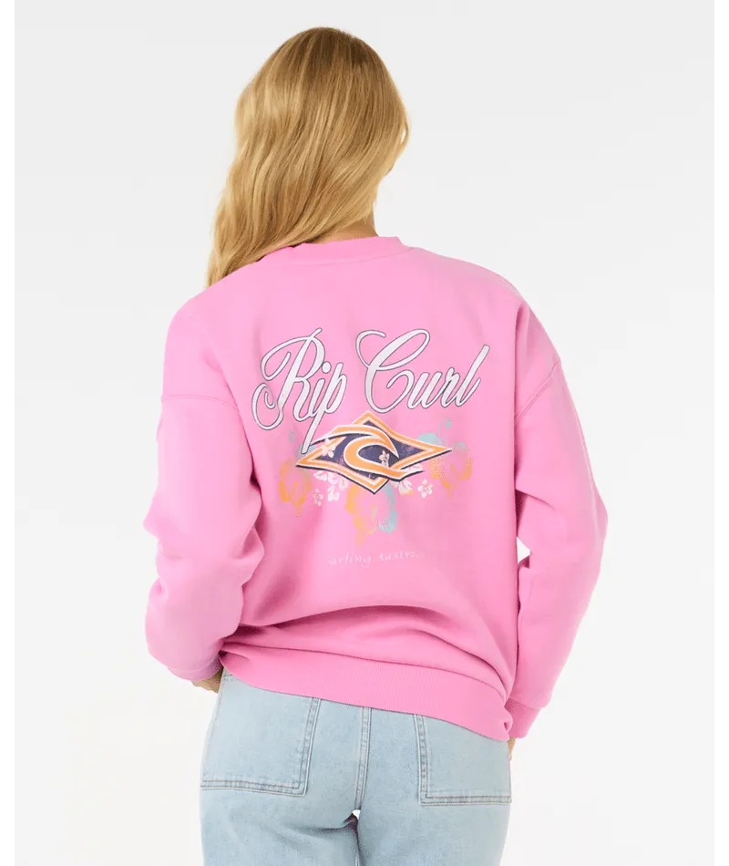 RIP CURL HIBISCUS DIAMOND HERITAGE CREW - PINK