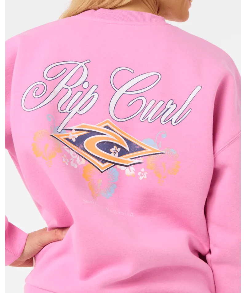 RIP CURL HIBISCUS DIAMOND HERITAGE CREW - PINK
