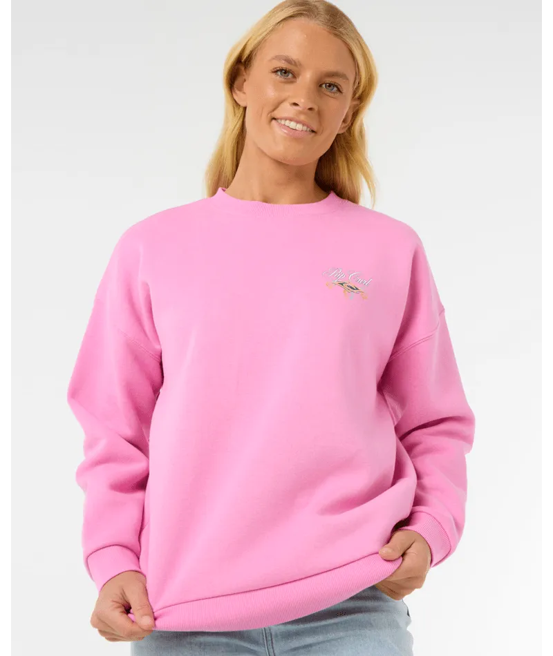RIP CURL HIBISCUS DIAMOND HERITAGE CREW - PINK