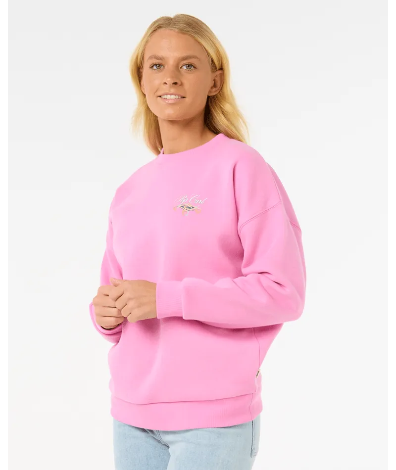 RIP CURL HIBISCUS DIAMOND HERITAGE CREW - PINK
