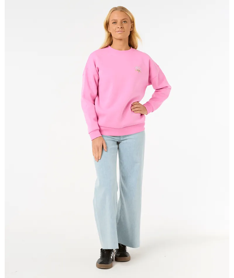 RIP CURL HIBISCUS DIAMOND HERITAGE CREW - PINK
