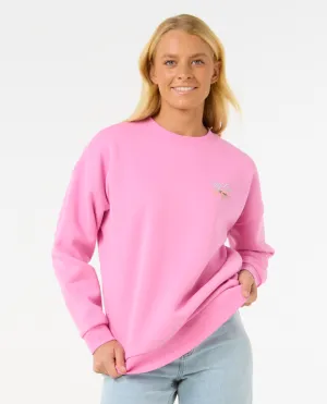 RIP CURL HIBISCUS DIAMOND HERITAGE CREW - PINK