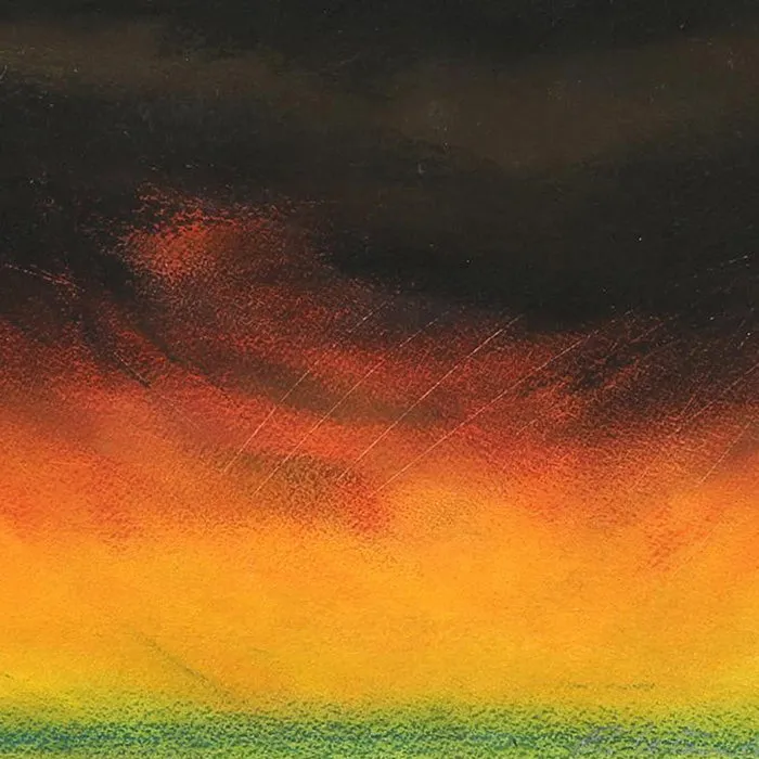 RITA LETENDRE "STORM" PASTEL DRAWING, 1980