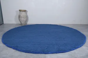 Round blue berber moroccan rug - custom rounded berber rug