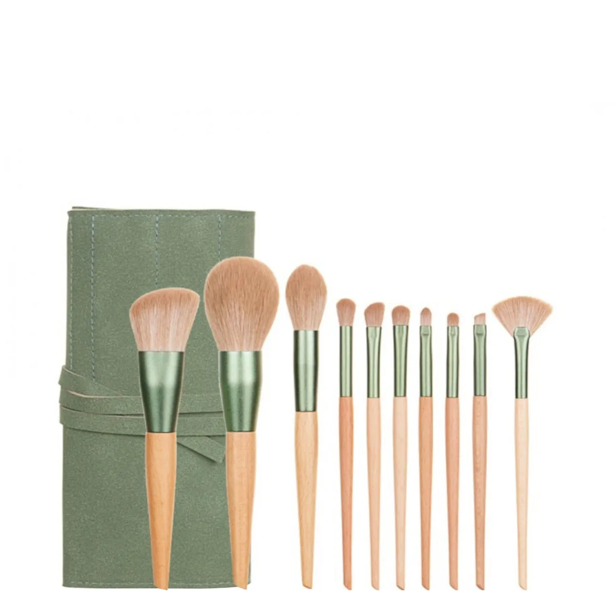 Roxie Collection Green Makeup Brush Set 10pcs