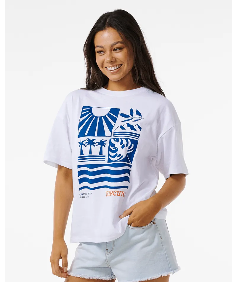 SANTORINI SUN HERITAGE TEE - OPTICAL WHITE